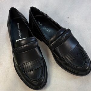 Marc Fisher Black Fringe Loafers